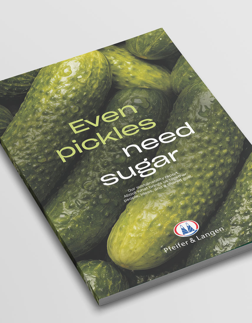 Image from the sustainability report entitled even pickles need sugar