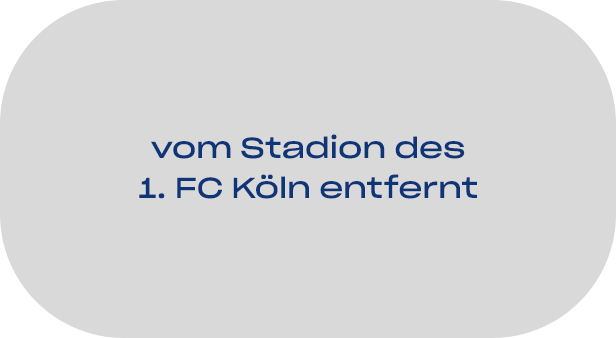 vom Stadion des 1. FC Köln entfernt