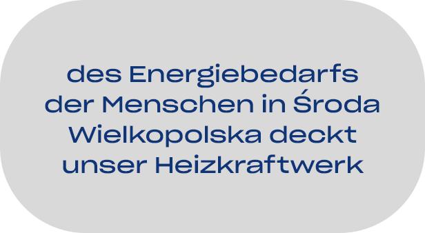des Energiebedarfs der Menschen in Sroda Wielkopolska deckt unser Heizkraftwerk